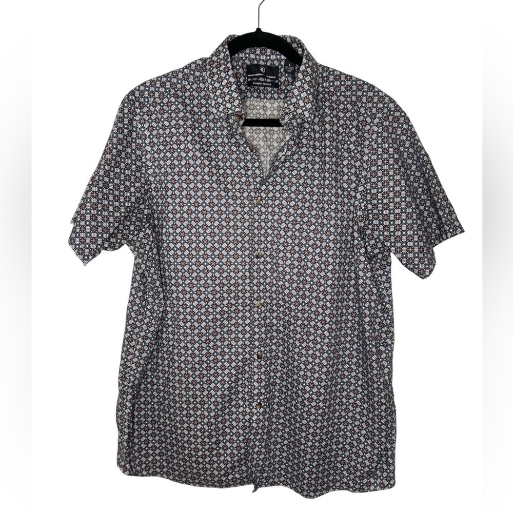 Hart Schaffner Marx Patterned Button Down Shirt - Burgandy